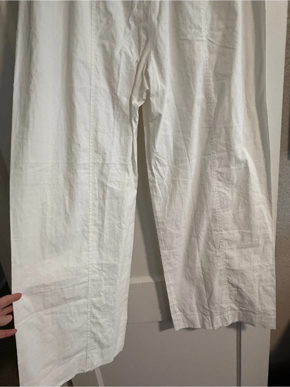 COS Cream-White Wide Leg Trousers
